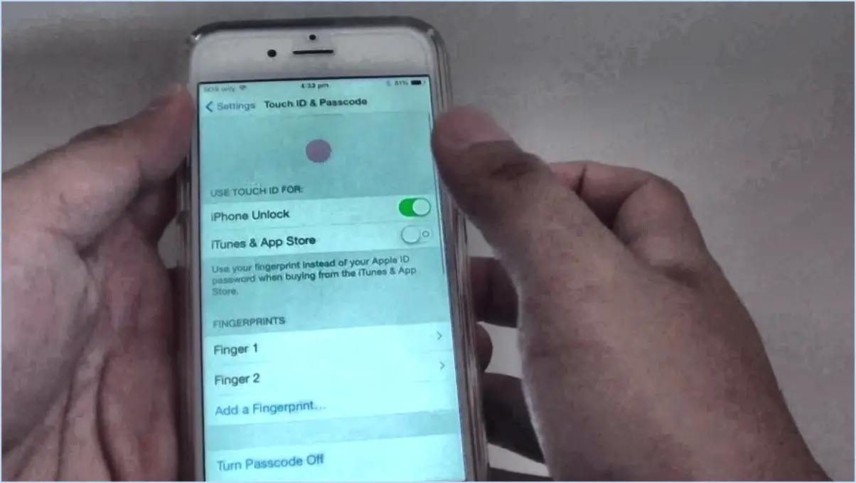 Comment changer l'identifiant tactile sur l'iphone 6?