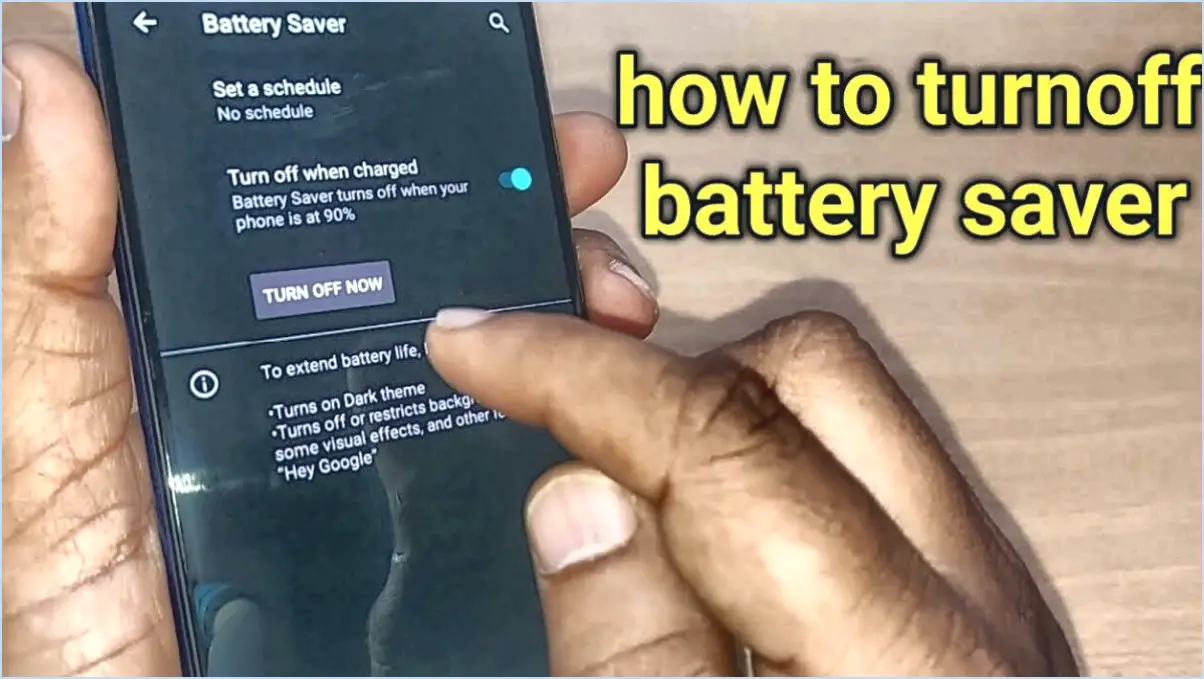 Comment désactiver l'économiseur de batterie sur android?