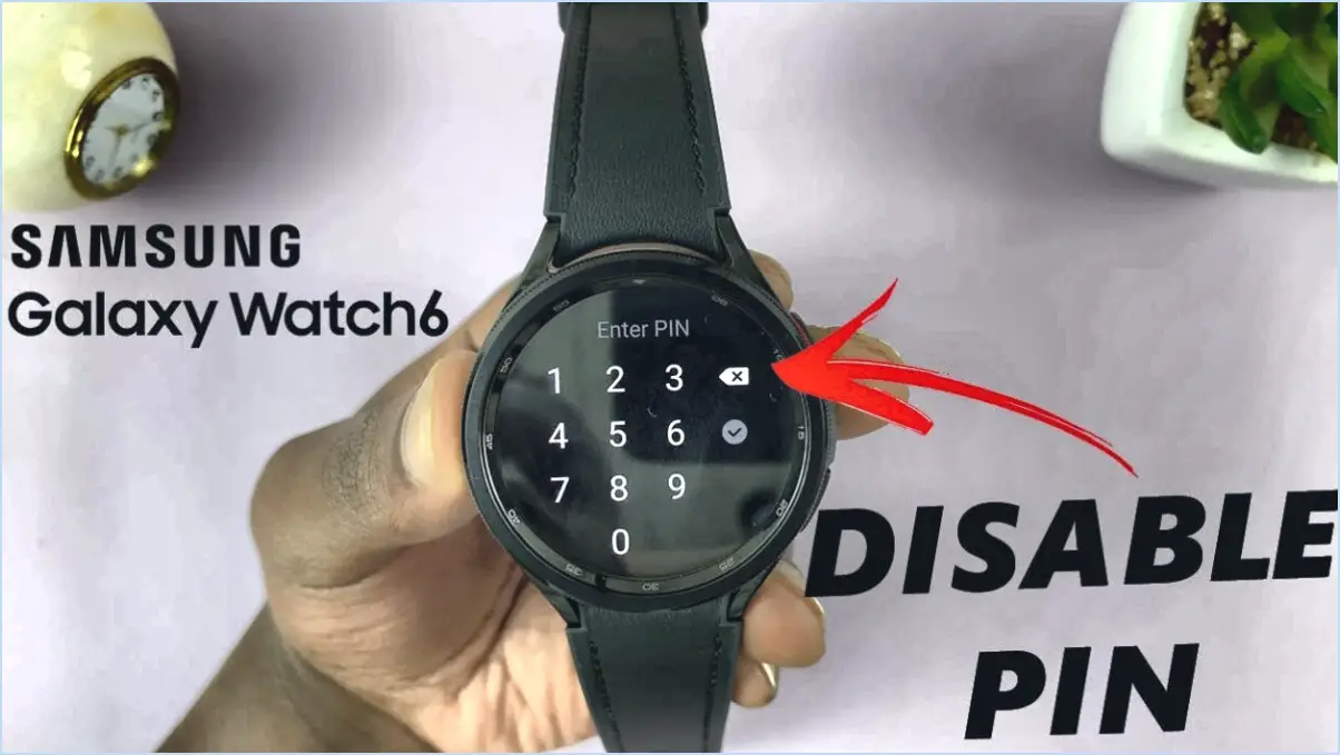 Comment enlever l'épingle qui bloque l'accès à la montre samsung?