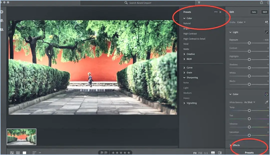 Comment enregistrer un preset dans lightroom?