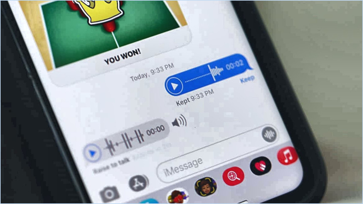 Comment faire pour savoir ce que signifie gardé sur imessage pour les messages vocaux?