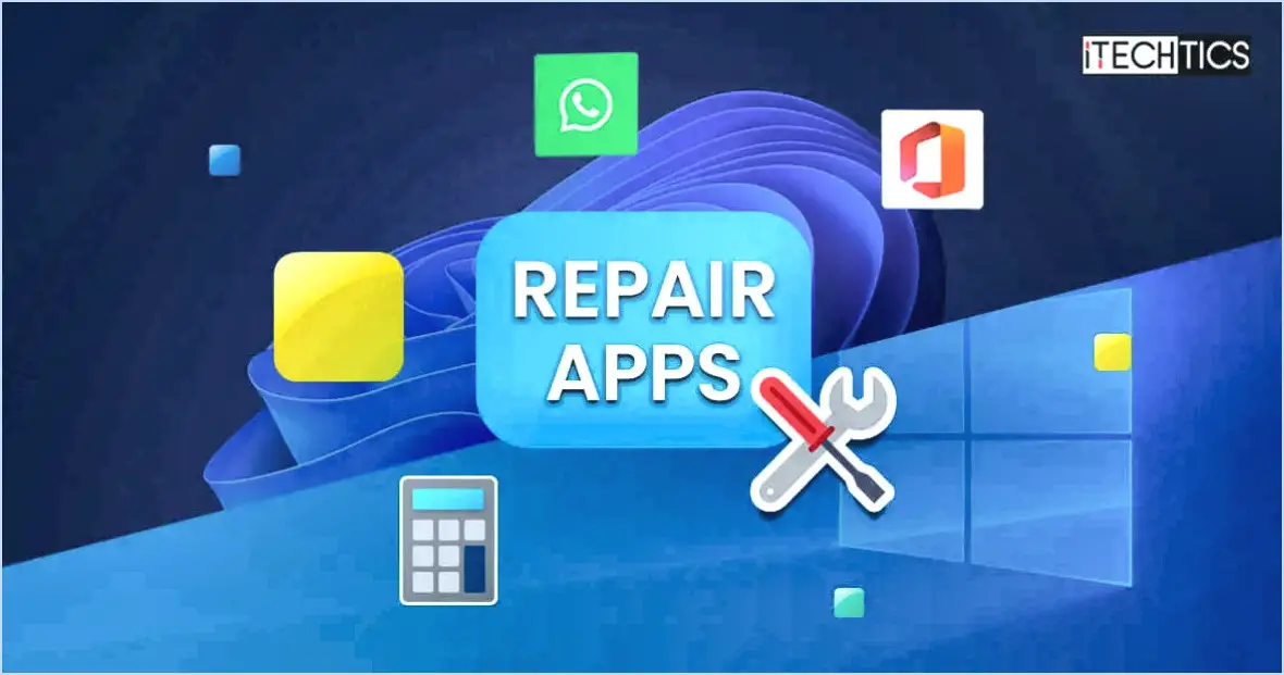Comment réparer les applications windows 10?