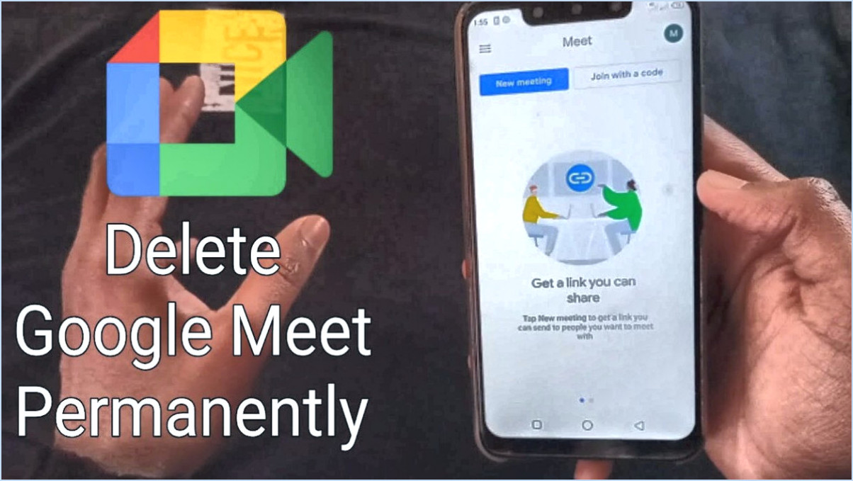 Comment supprimer un compte Google Meet?