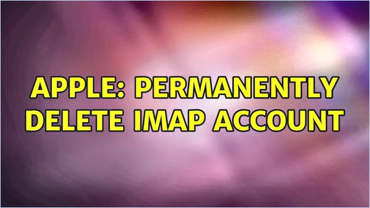 Comment supprimer un compte IMAP d'iCloud?