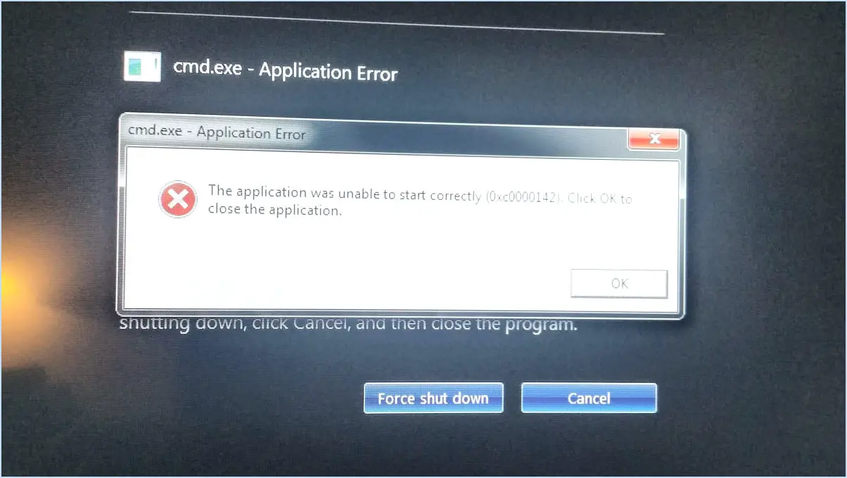 Réparer l'application qui n'a pas réussi à s'initialiser correctement oxcoooo142 étapes?