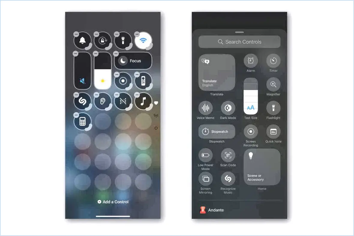 Centre de contrôle iOS 18