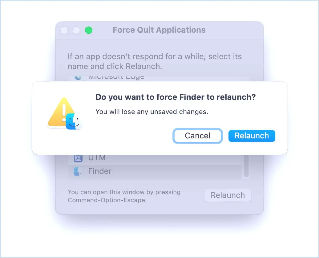 Redémarrer Le Finder peut résoudre certains problèmes de dossiers récentes