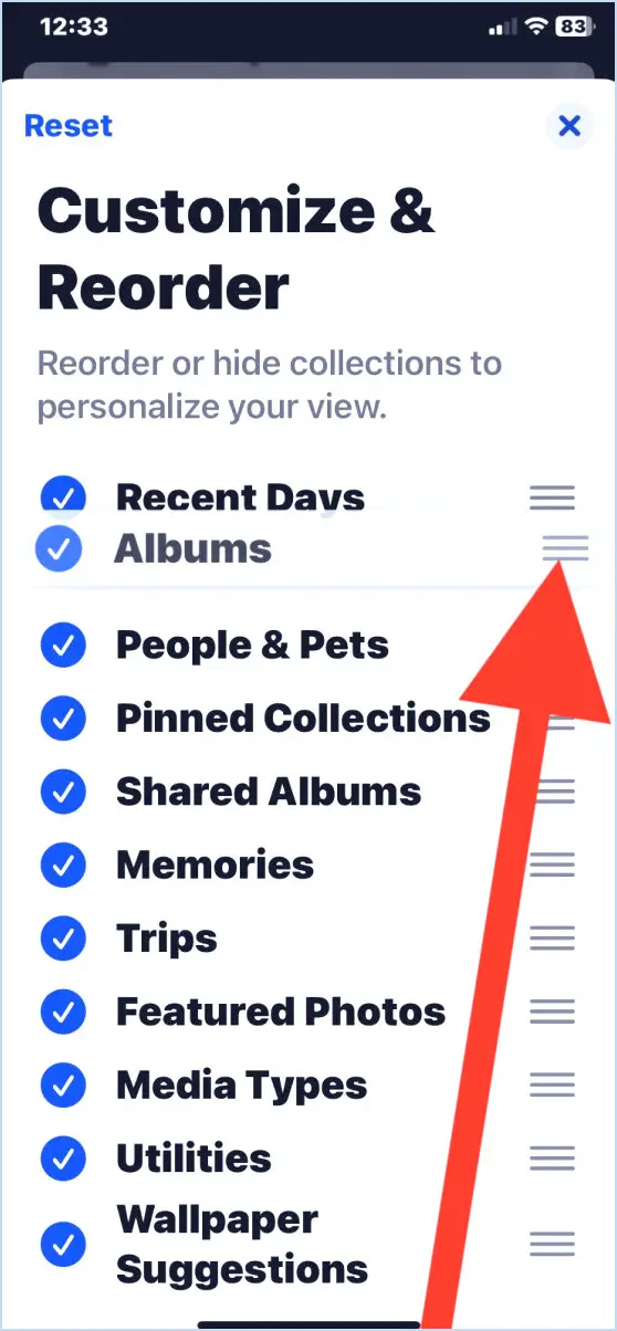 Réorganiser les collections d'applications de photos pour mieux répondre à vos préférences