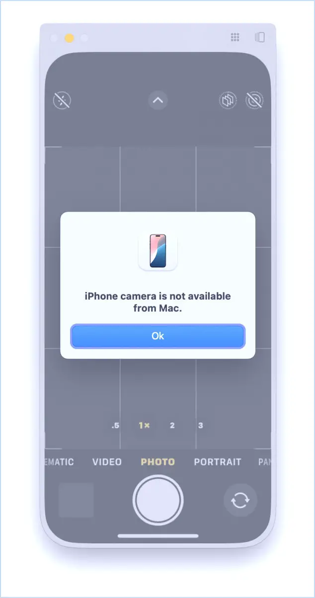 Vous ne pouvez pas utiliser la caméra iPhone à partir de l'iPhone Irroring sur le Mac