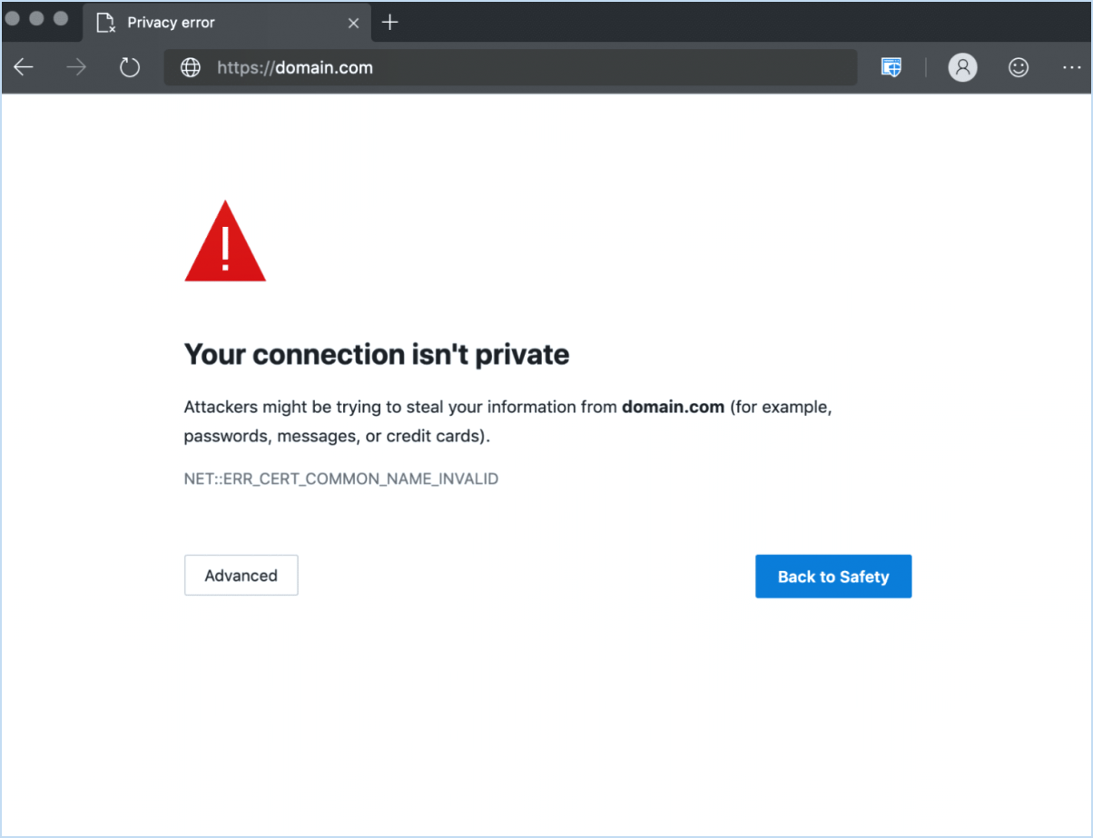 Chrome : Contourner le message « Votre connexion n'est pas privée » ?