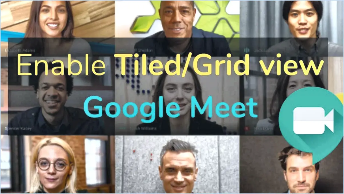 Comment activer l'affichage des tuiles de google meet avec plus de 4 participants?