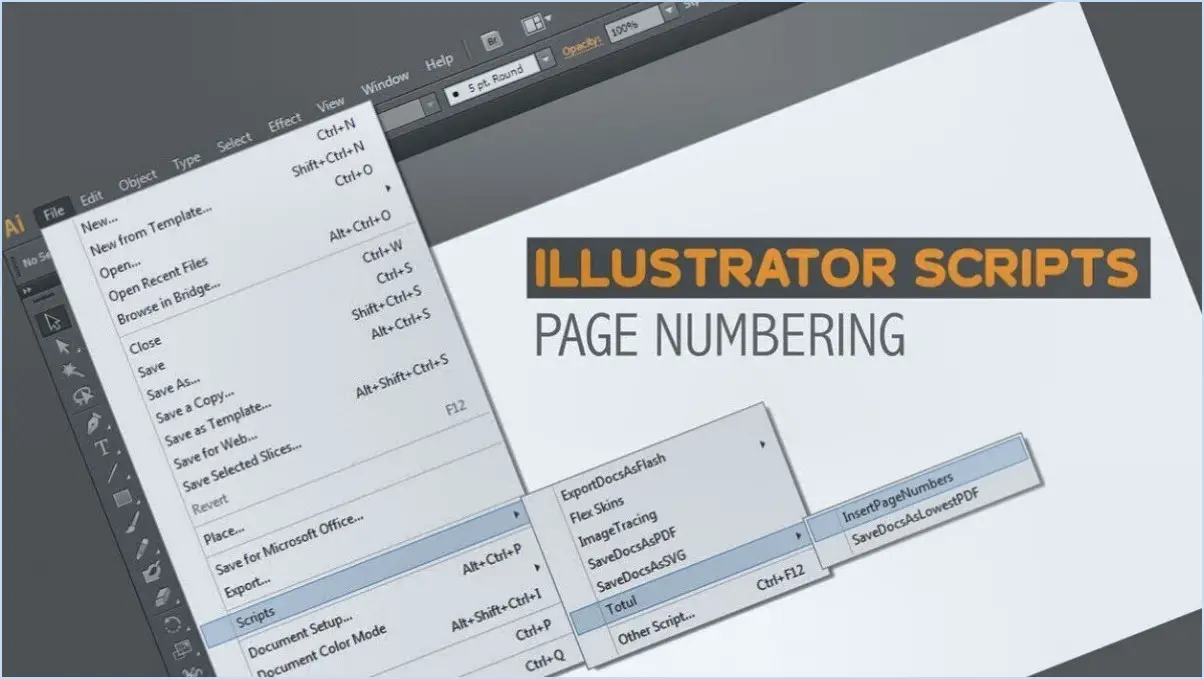 Comment ajouter des numéros de page dans illustrator?