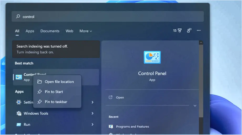 Comment ajouter le panneau de configuration au menu démarrer dans windows 10?