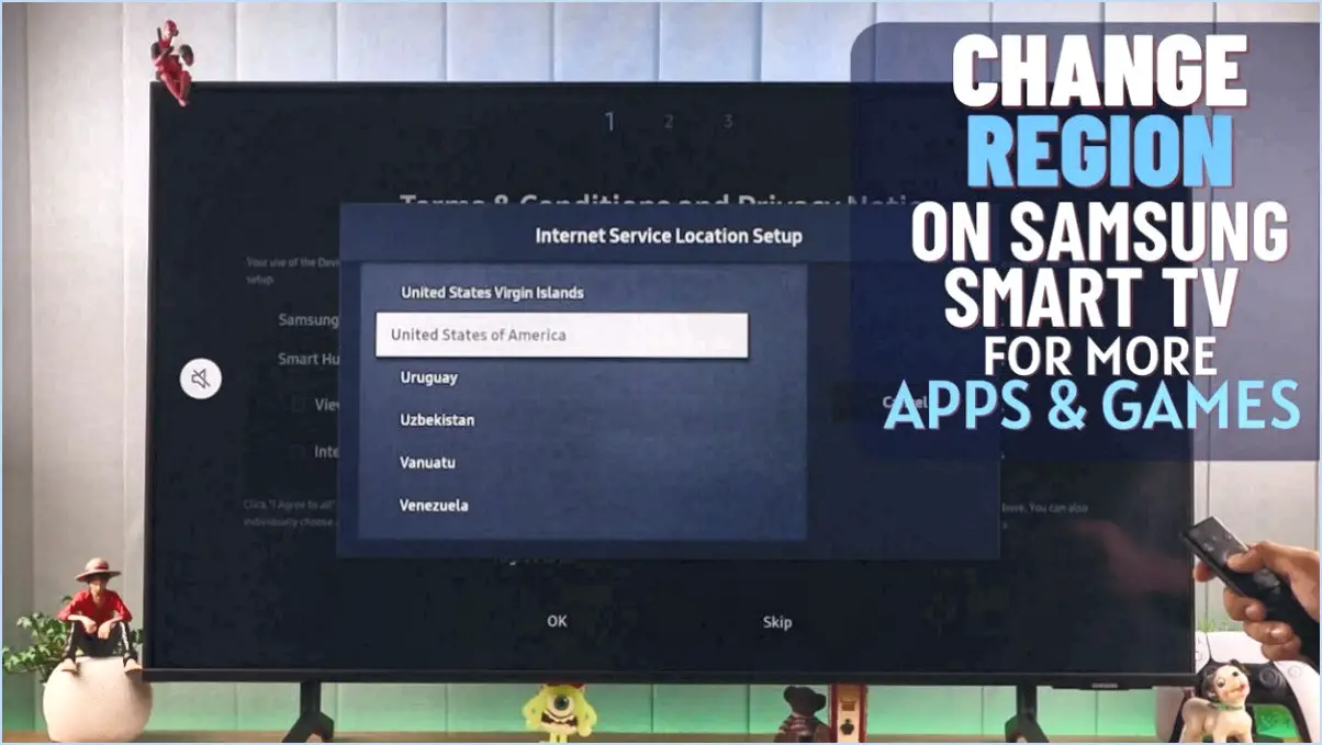 Comment changer l'emplacement d'un téléviseur samsung?