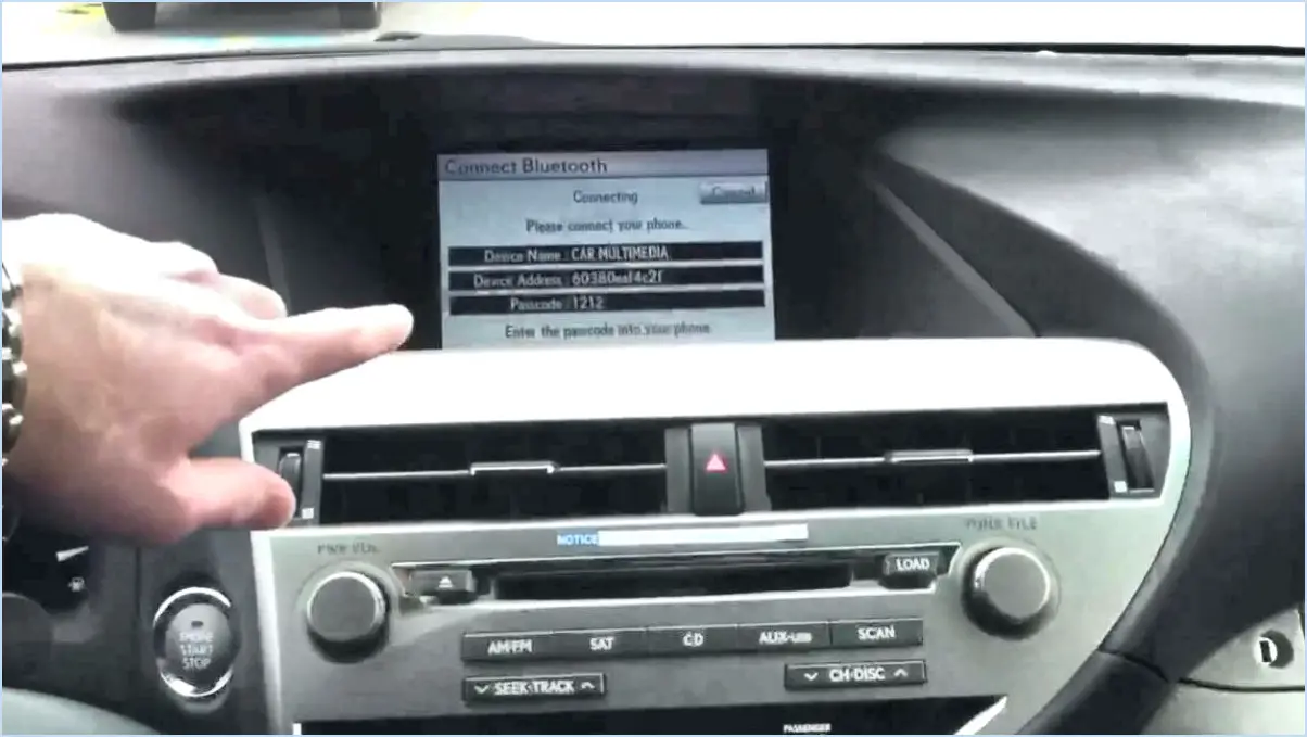 Comment connecter l'iphone au lexus rx 350?