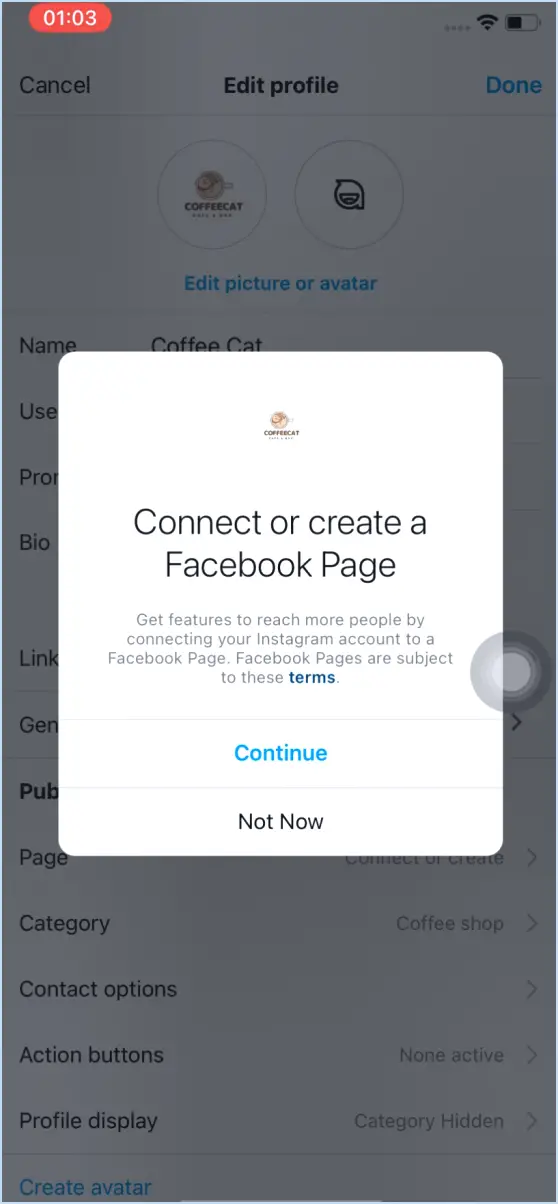 Comment connecter une boutique facebook à instagram?