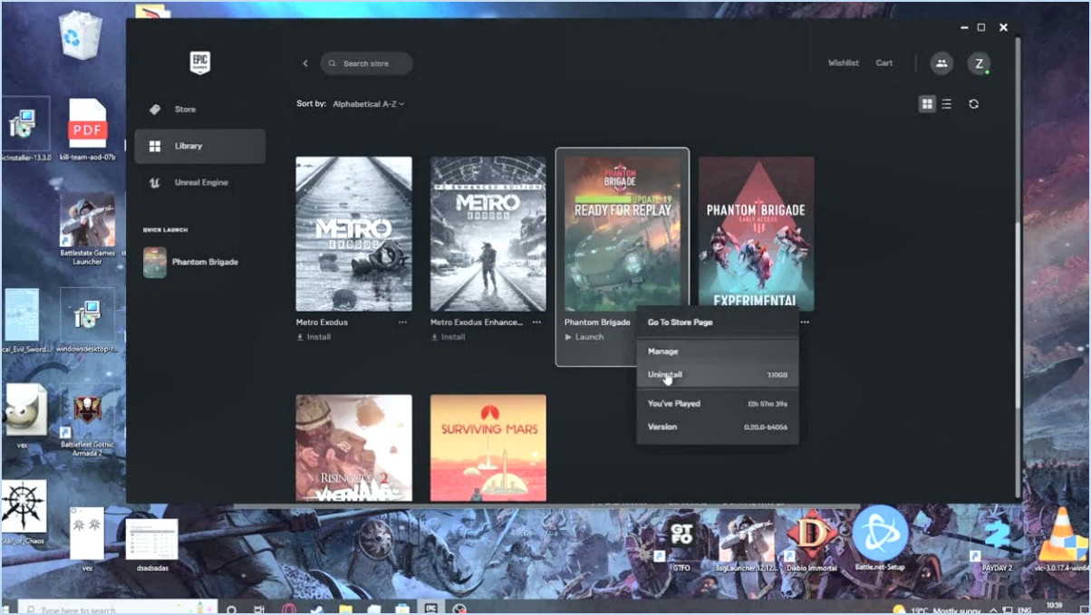 Comment désinstaller Epic Games?