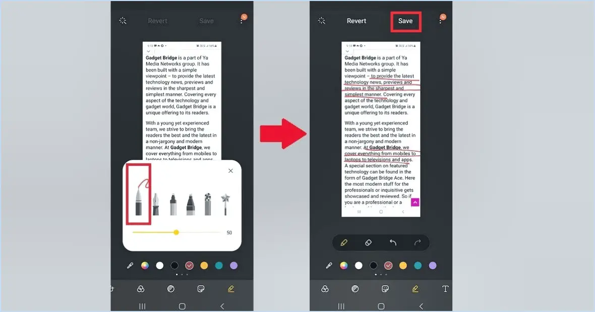 Comment dessiner sur une capture d'écran android