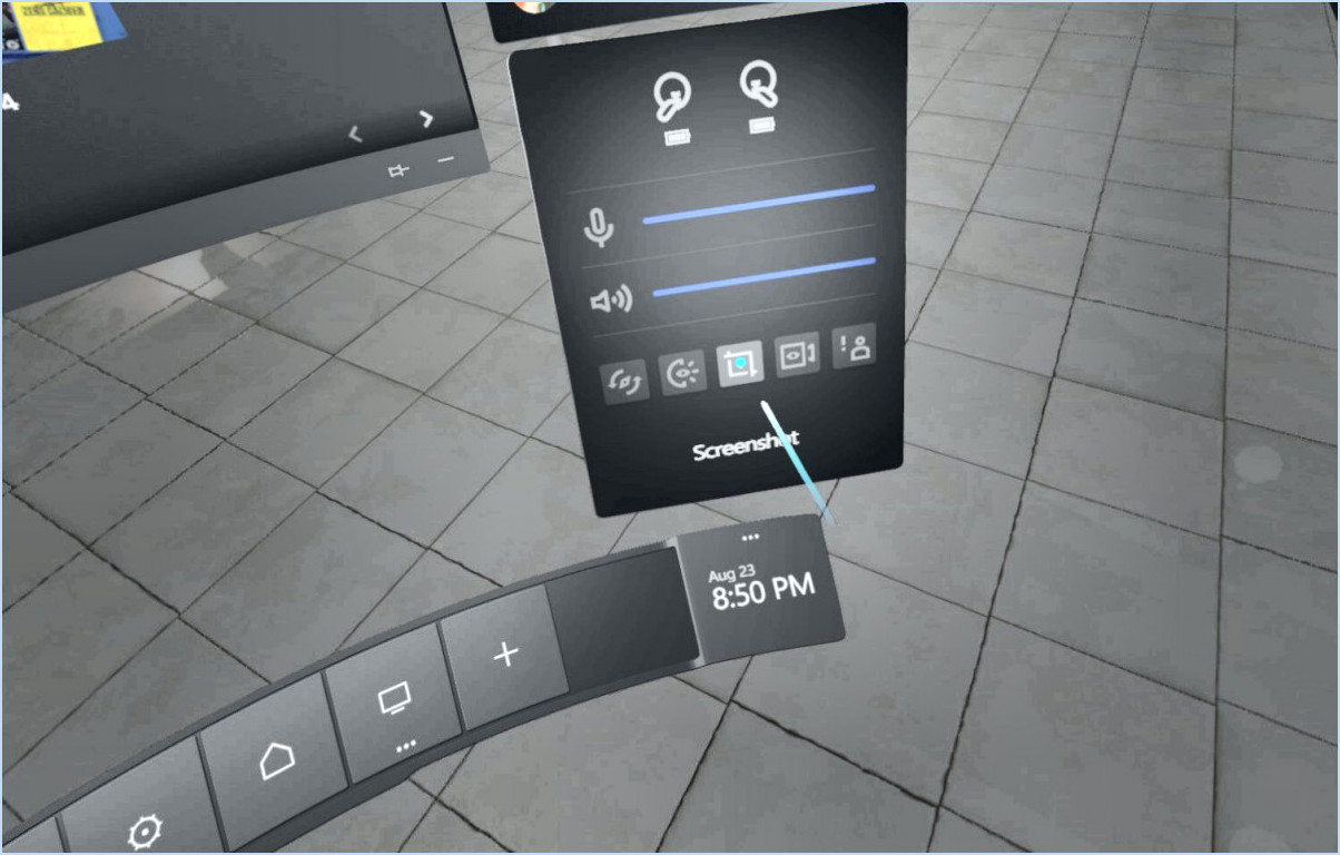 Comment faire une capture d'écran en vr?