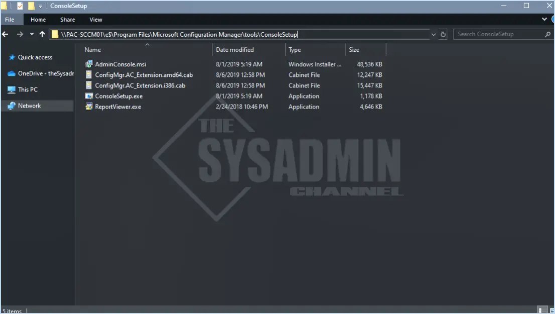 Comment installer la console d'administration sccm sur windows 10?