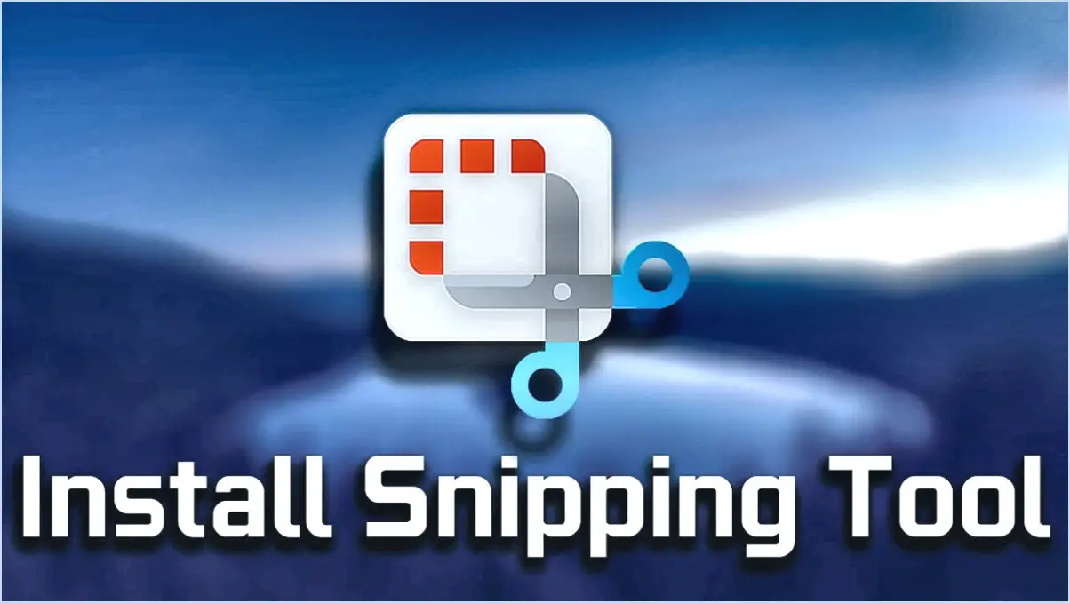 Comment installer snipping tool sur windows 8?