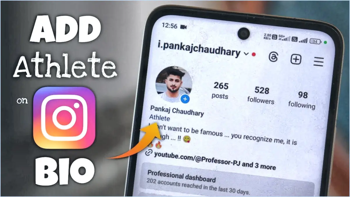 Comment mettre un athlète dans sa bio d'instagram 2021?