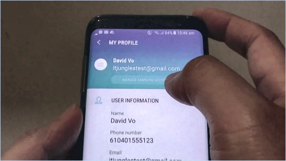 Comment modifier mon compte Samsung sur le s10?