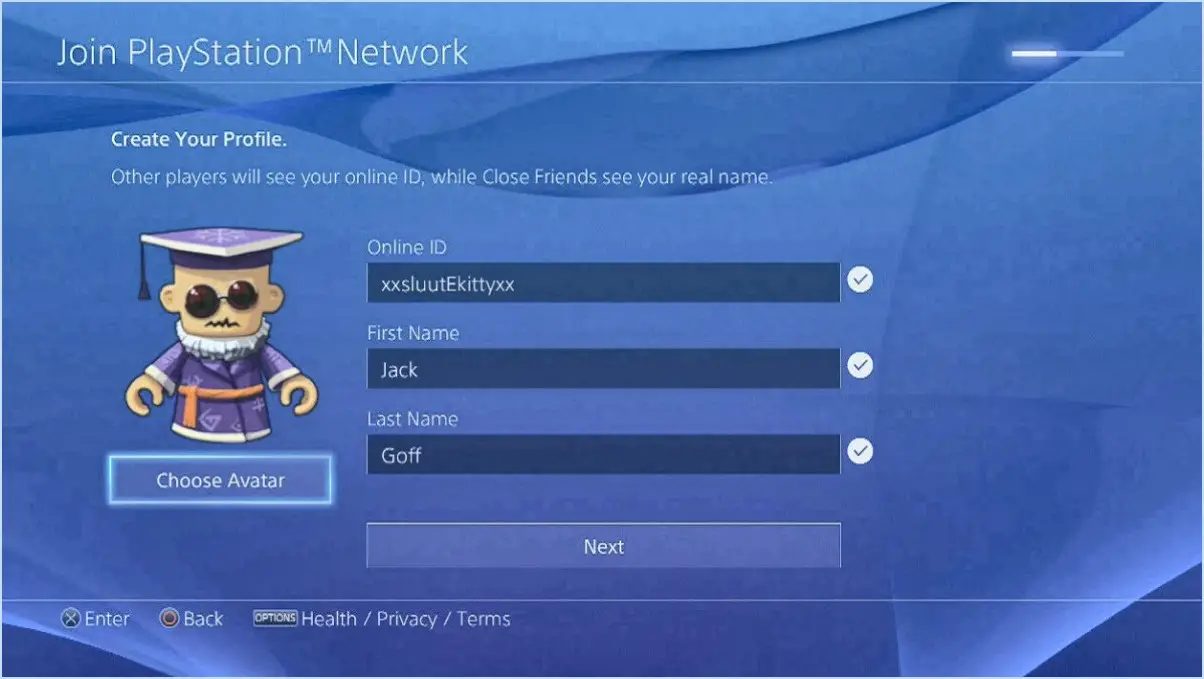 Comment puis-je créer un nouveau compte PSN?