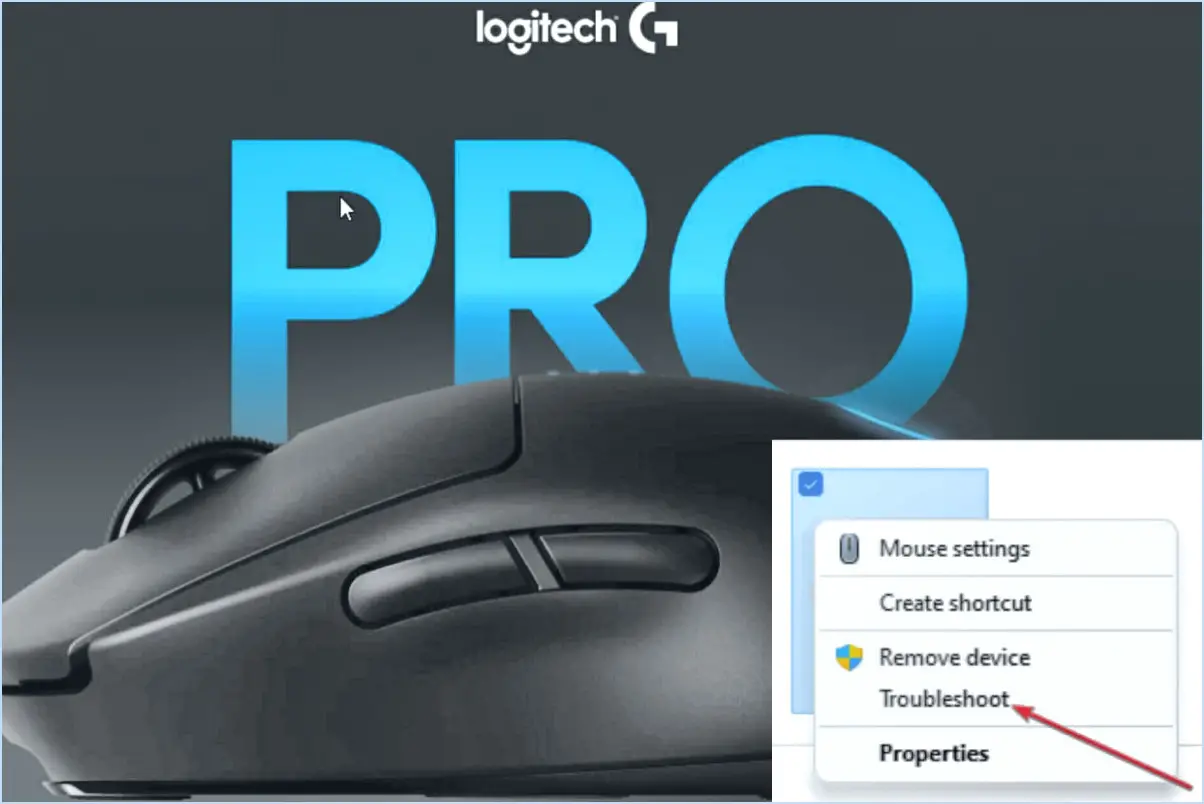 Comment réinitialiser la souris sans fil logitech g pro?