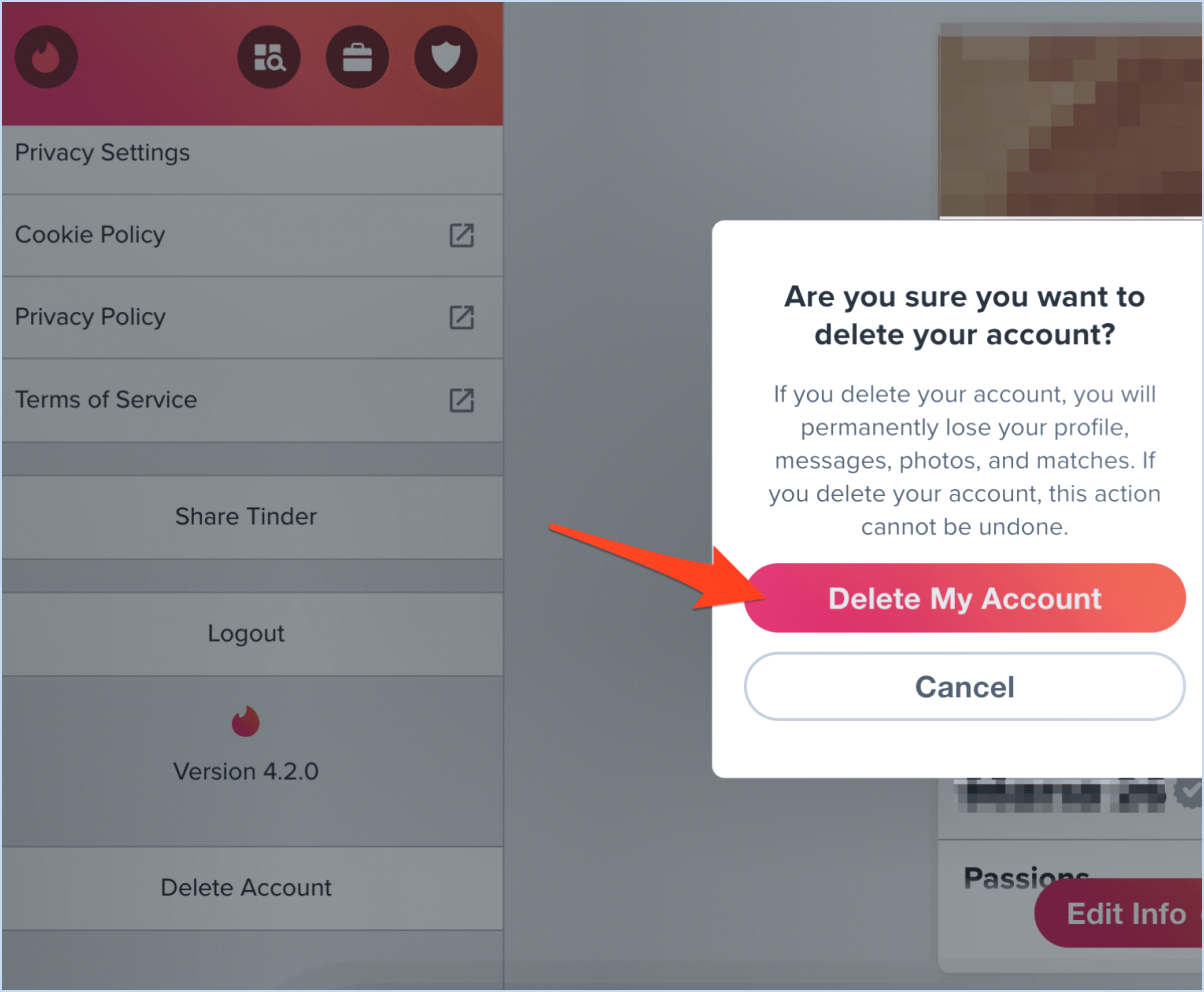 Comment supprimer définitivement son compte tinder 2018?