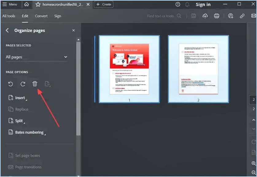 Comment supprimer des pages d'un fichier pdf?