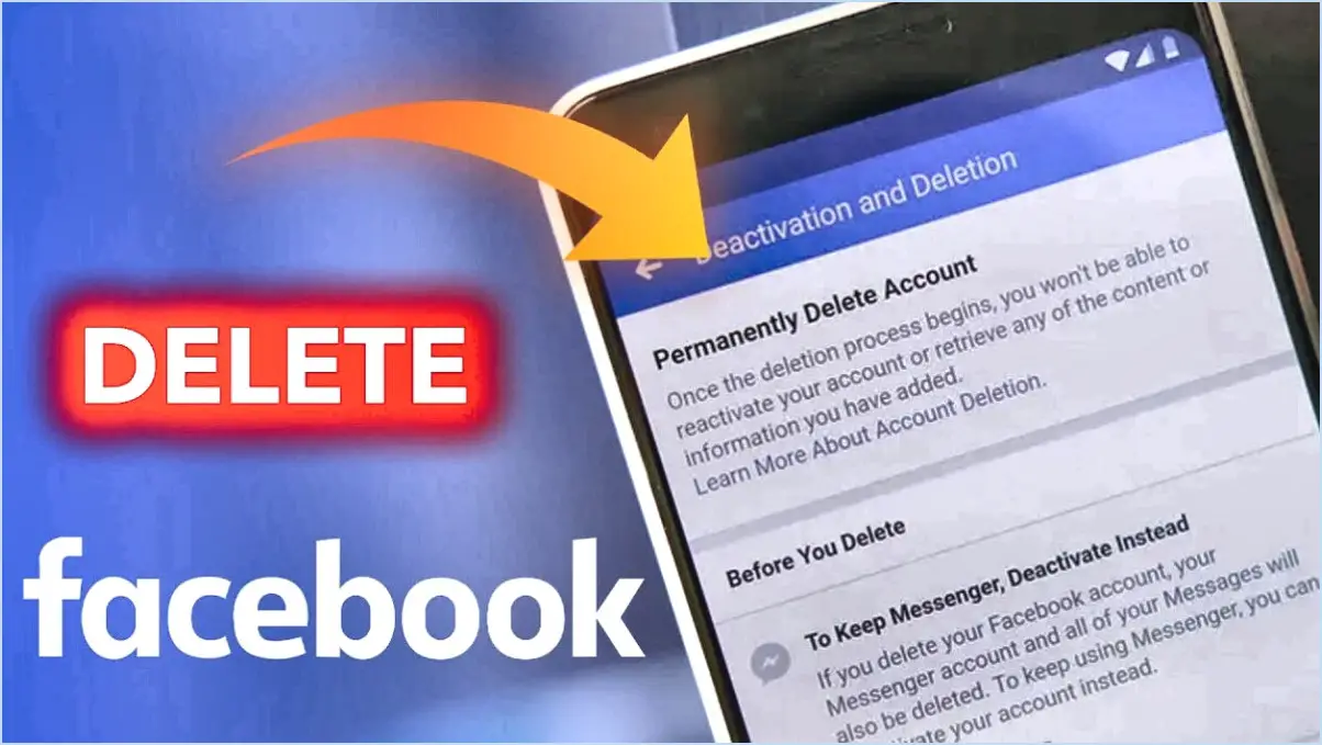 Comment supprimer mon compte Facebook de l'écran de connexion?