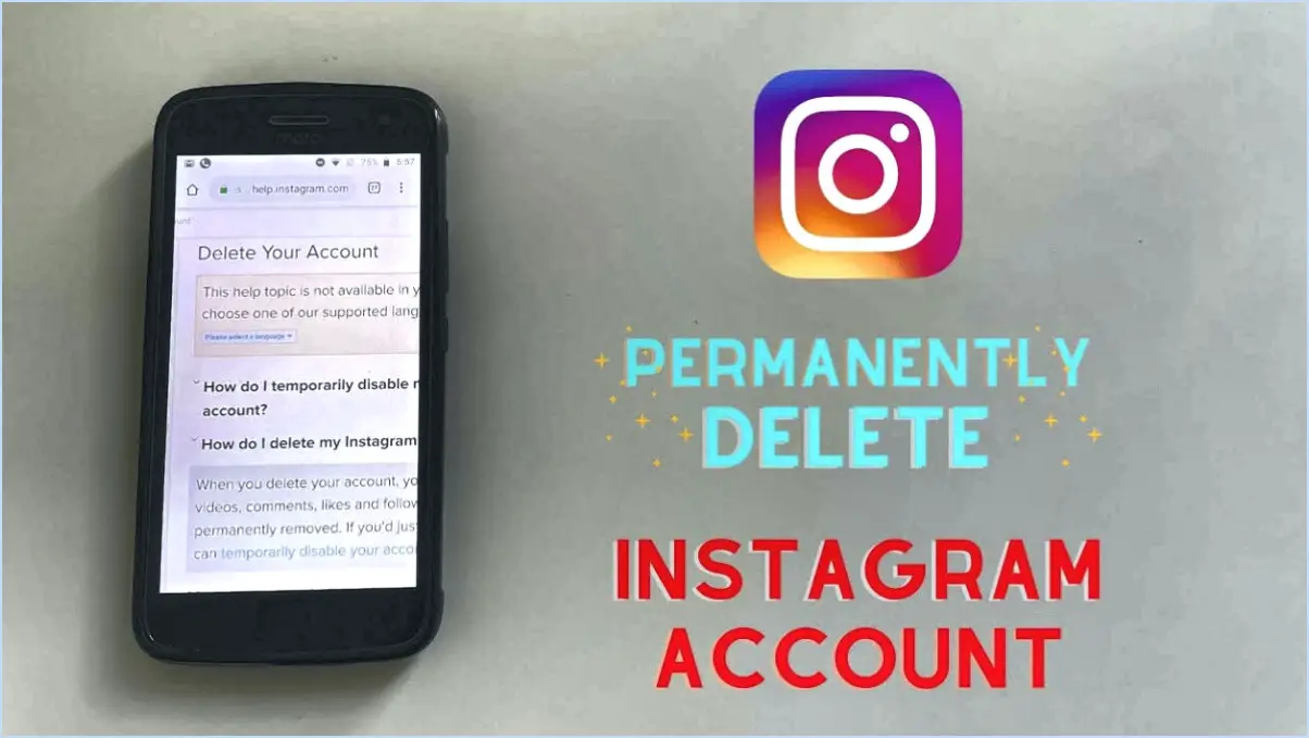 Comment supprimer mon compte instagram via facebook?