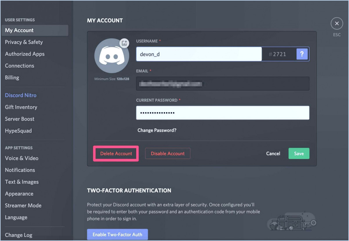 Comment supprimer un compte discord de mon ordinateur?