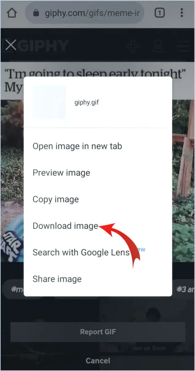 Comment télécharger un gif de google sur android?