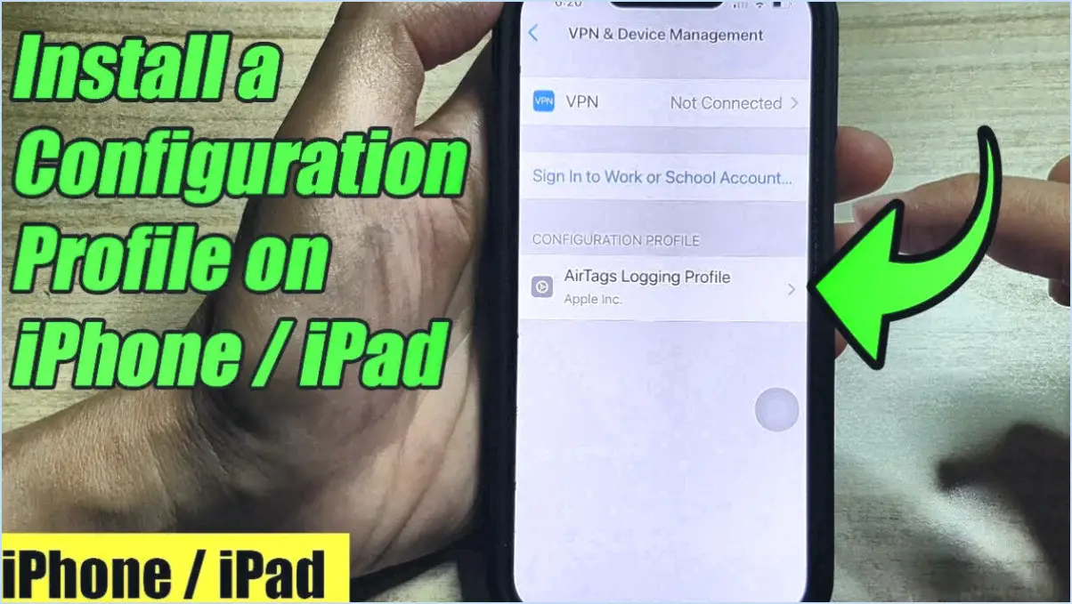 Comment télécharger un profil sur iphone?