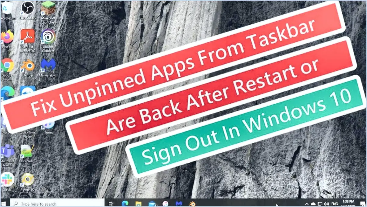 Correction : Unpinned Apps Keep Reappearing on Windows 10?