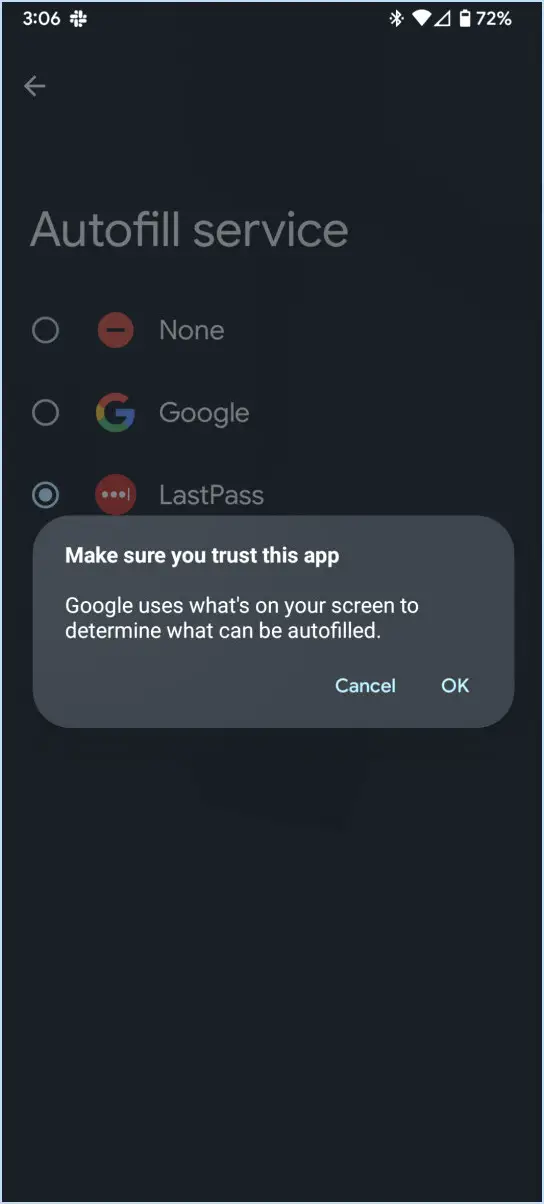 Modifier le compte Google Autofill sur Android?