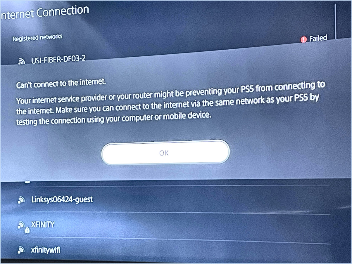 Pourquoi mon ps4 ne se connecte-t-il pas au wifi de xfinity?