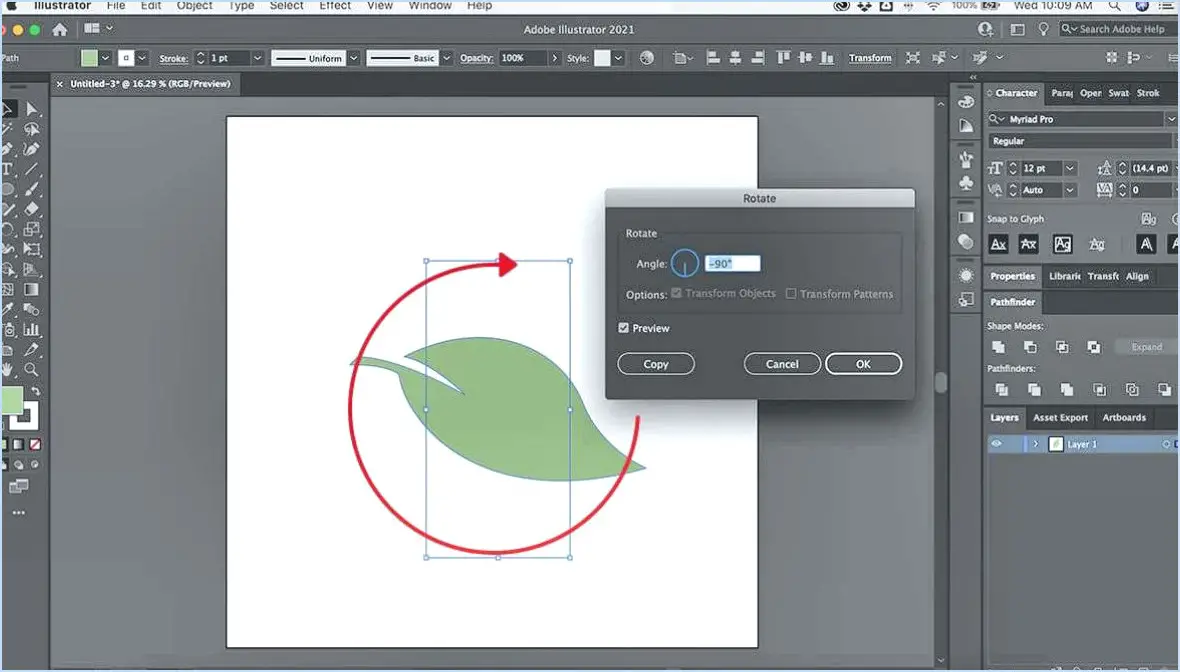 Qu'est-ce que l'outil de rotation dans Illustrator?