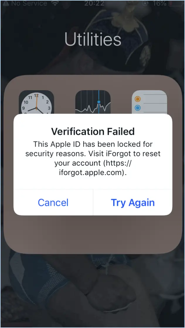 Votre apple id a été verrouillé pour des raisons de sécurité?