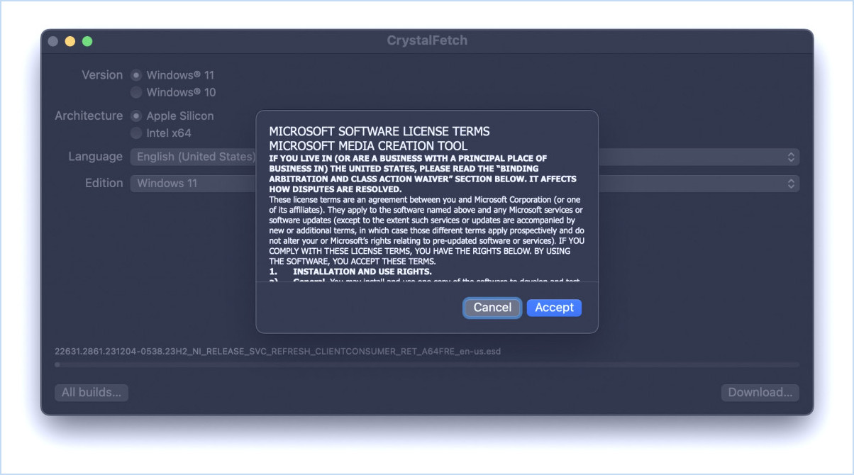 Comment télécharger et créer un installateur ISO Windows 11 à partir de Mac