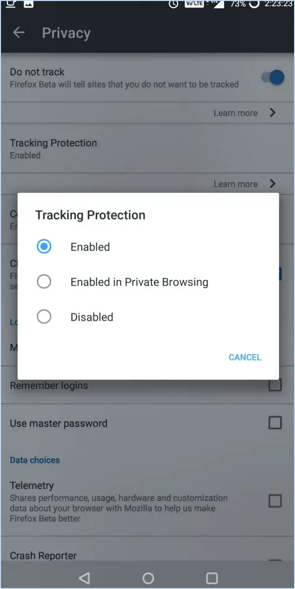 Comment activer firefox vpn android?