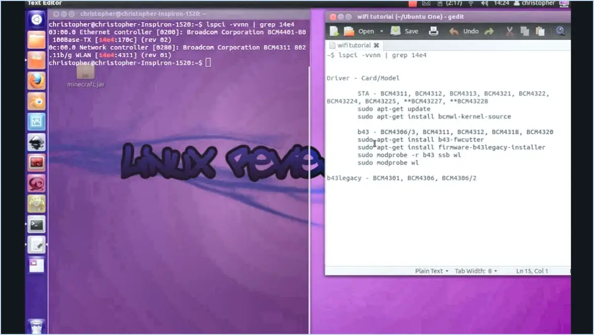 Comment connaître le pilote de mon wifi sous ubuntu?