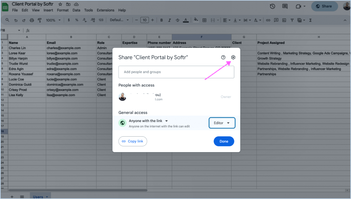 Comment définir les autorisations de modification dans Google Sheets?