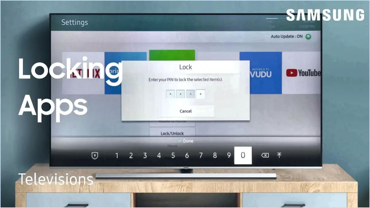Comment faire pour épingler l'application sur le samsung tv?