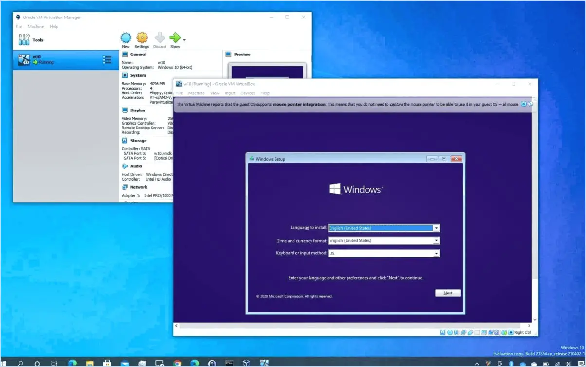 Comment installer windows 10 sur oracle vm virtualbox?