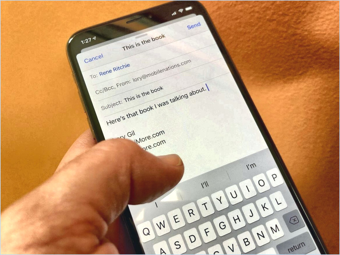 Comment joindre une image à un email sur l'iphone 6?