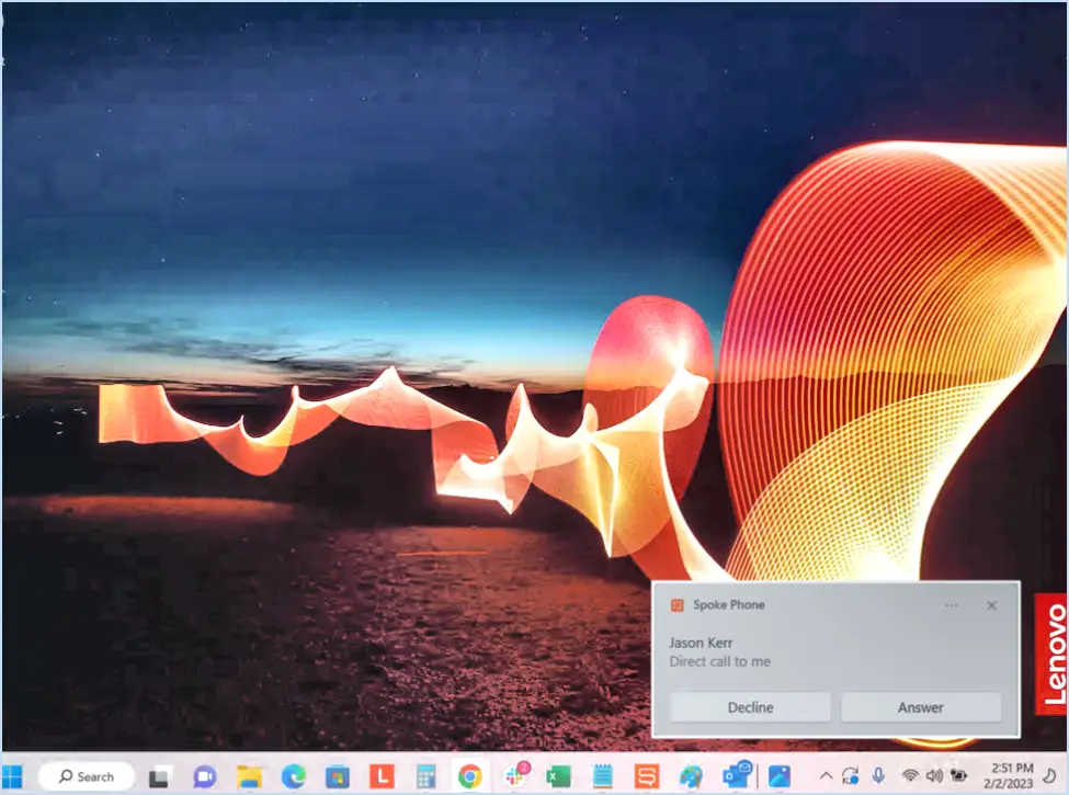 Comment obtenir des notifications d'appels entrants sur le bureau de windows 10?