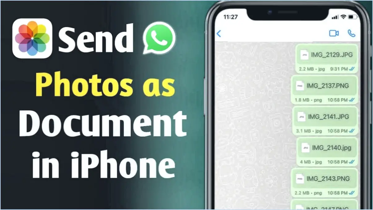 Comment partager des images en tant que documents dans whatsapp?